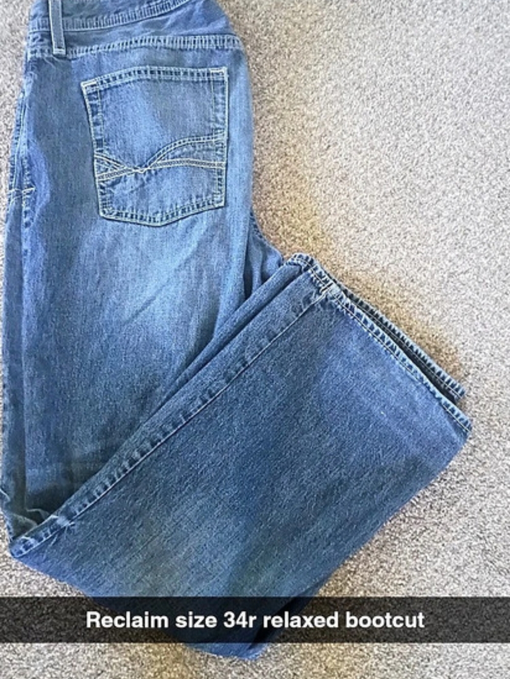 Reclaim Men's Relaxed Fit Bootcut Jeans - Size 34R